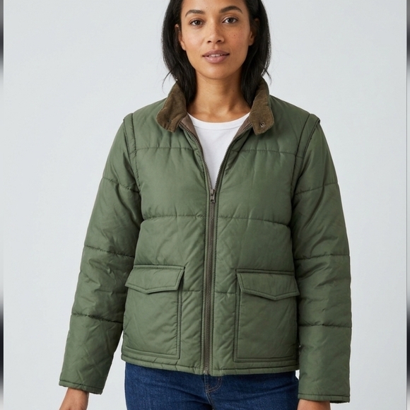 Aberdeen Jackets & Blazers - Aberdeen Full Zip Waterproof Green Olive Puffer Coat Size XL